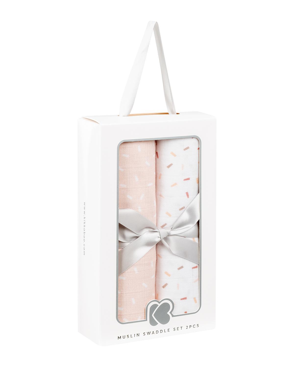 KikkaBoo Pelene od muslina set 2 pcs 80x80 Confetti Pink KikkaBoo Pelene od muslina set 2 pcs 80x80 Confetti Pink