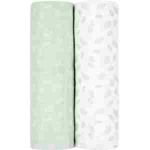 KikkaBoo Pelene od muslina set 2 pcs 80x80 Leaves Mint - Slika 1