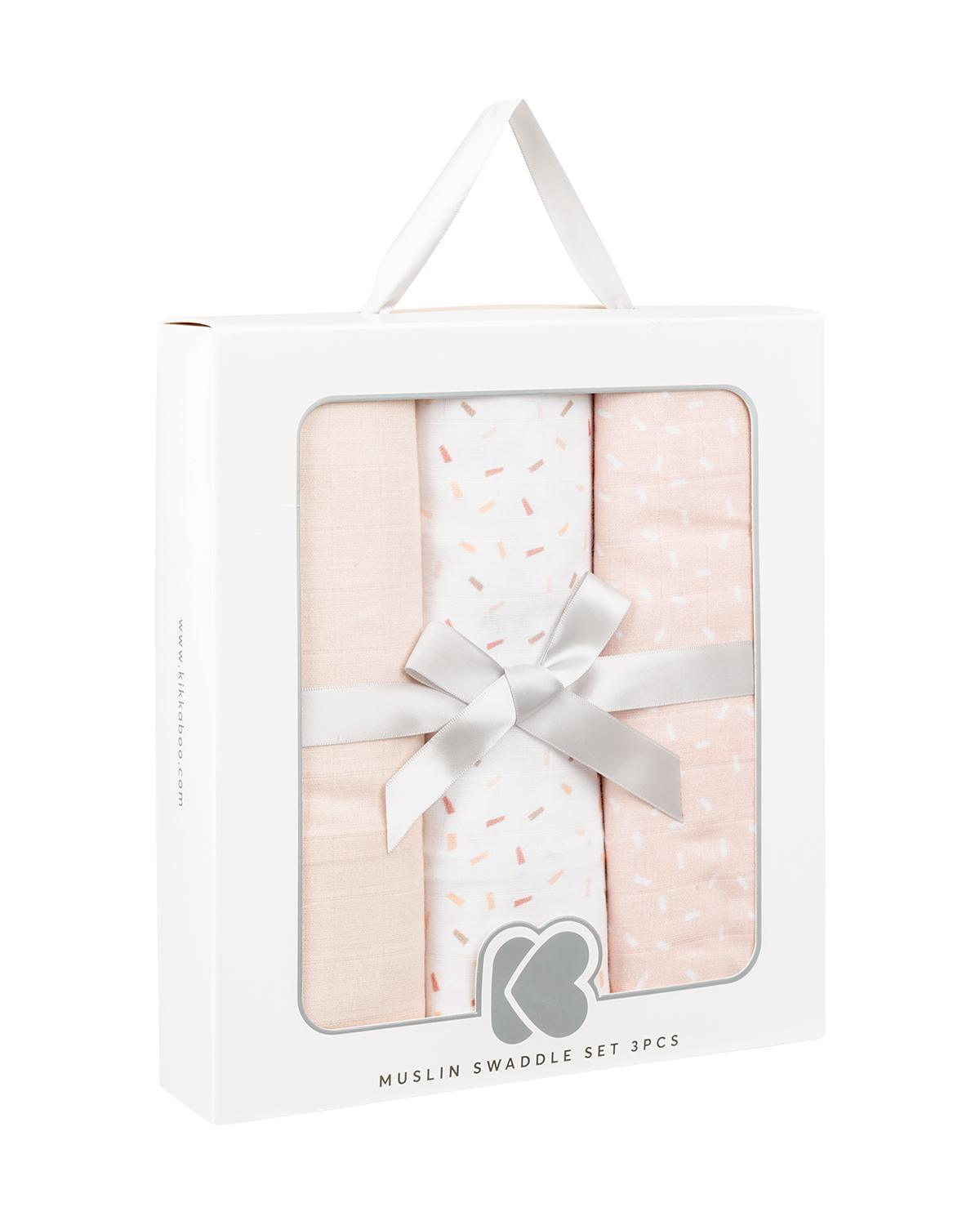 KikkaBoo Pelene od muslina set 3 pcs 100x100 Confetti Pink KikkaBoo Pelene od muslina set 3 pcs 100x100 Confetti Pink