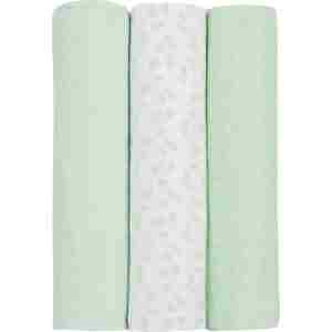 KikkaBoo Pelene od muslina set 3 pcs 100x100 Leaves Mint - Slika 1