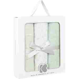 KikkaBoo Pelene od muslina set 3 pcs 100x100 Leaves Mint - Slika 2