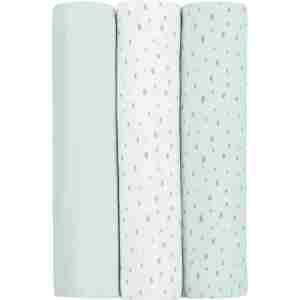 KikkaBoo Pelene od muslina set 3 pcs 100x100 Dots Blue - Slika 1