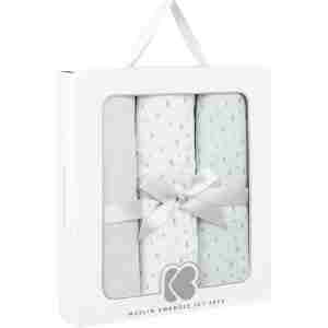 KikkaBoo Pelene od muslina set 3 pcs 100x100 Dots Blue - Slika 2