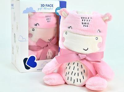 KikkaBoo Baby ćebence sa 3D vezom 75x100 Hippo Dreams