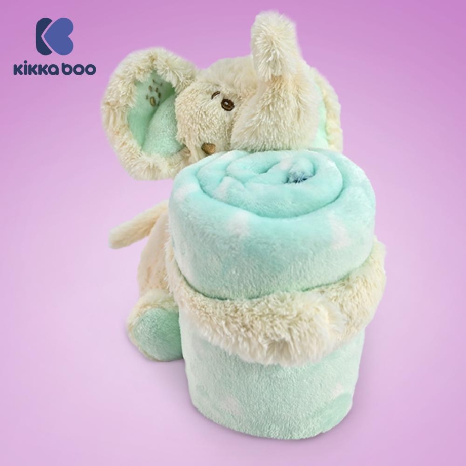 KikkaBoo Baby ćebence sa plišanom igračkom 70x100 Elephant Time