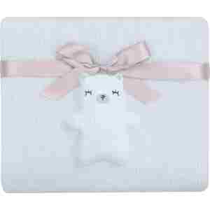 KikkaBoo Pleteno baby ćebence 75x100 Bear with Me Blue
