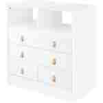 KikkaBoo Drvena komoda Aspen sa policom white KikkaBoo Drvena komoda Aspen sa policom white - Slika 1