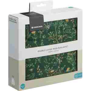 KikkaBoo Dvoslojno baby ćebence od muslina 100x100 Secret Garden Green