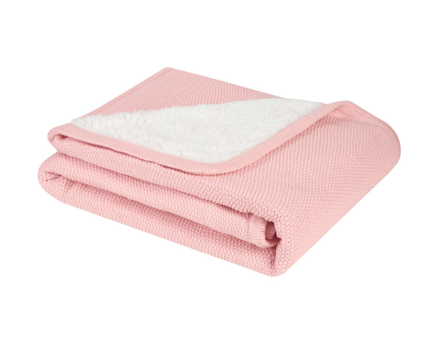 KikkaBoo Pleteno dvostrano baby ćebence sherpa 75x100 Dream Big Pink