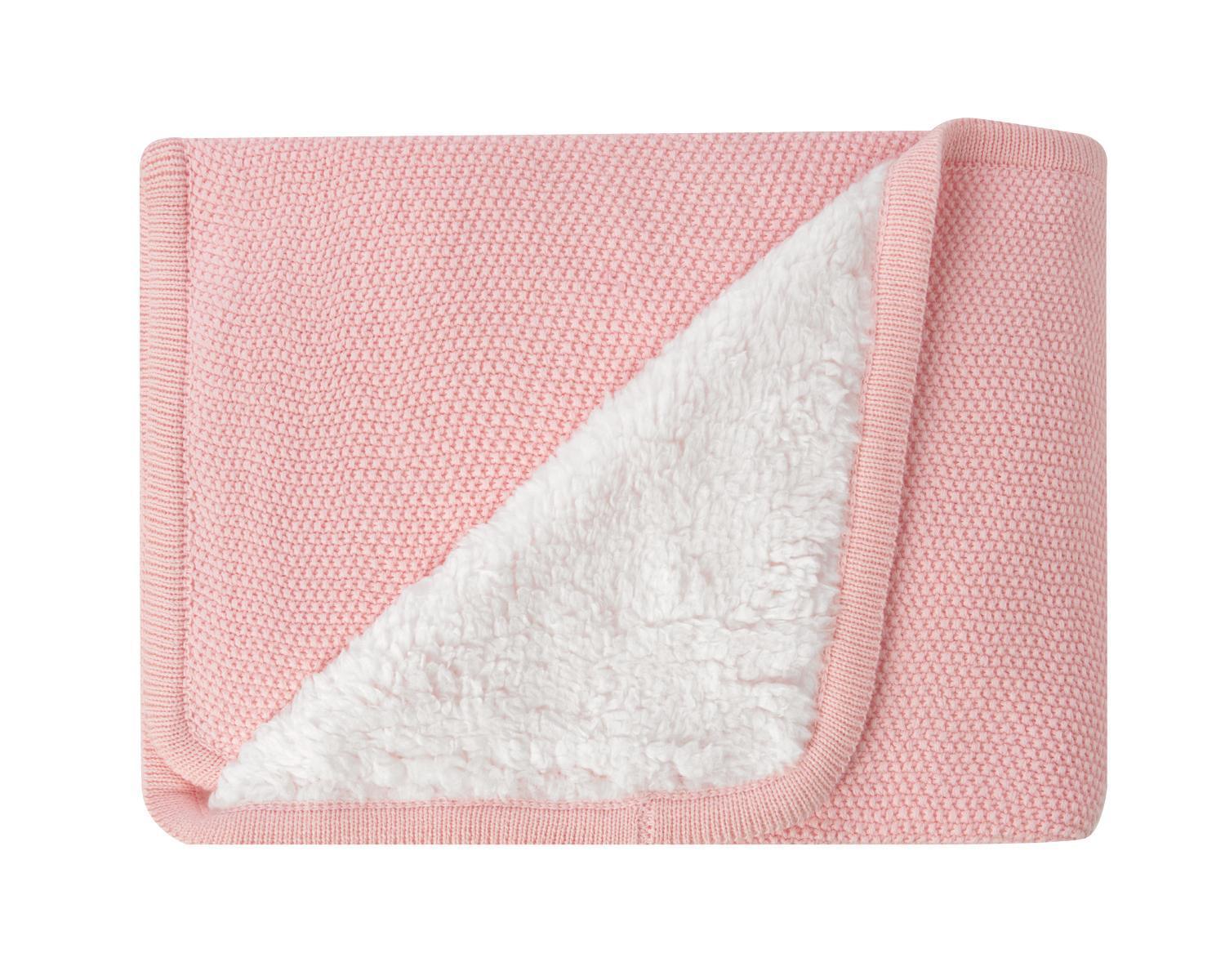 KikkaBoo Pleteno dvostrano baby ćebence sherpa 75x100 Dream Big Pink