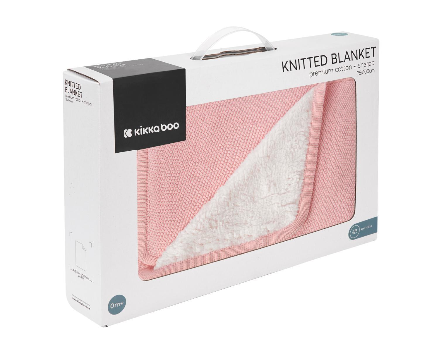 KikkaBoo Pleteno dvostrano baby ćebence sherpa 75x100 Dream Big Pink