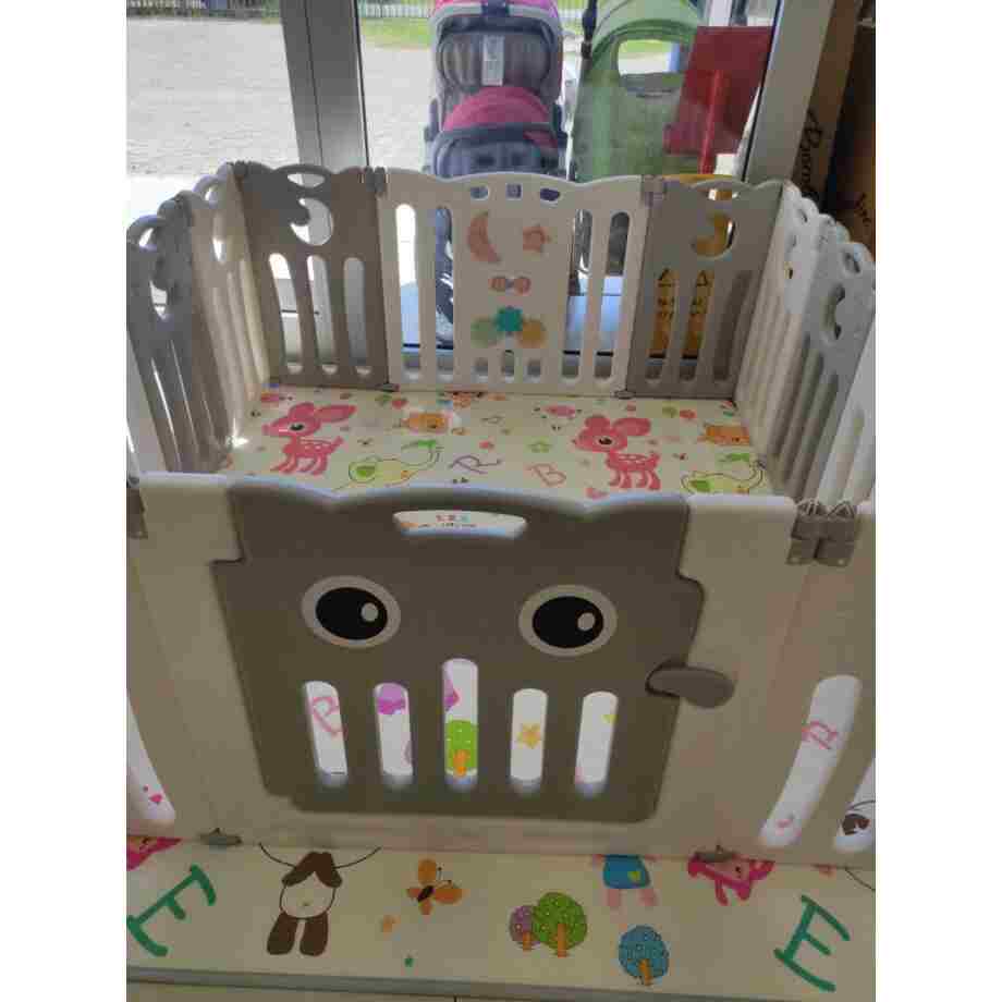 Sklopiva ogradica Sovica – Siva + bela KidsLand 800x1069 1