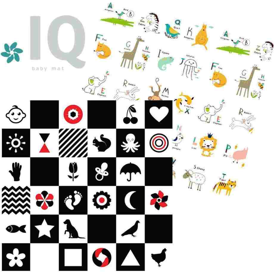 IQ sklopiva podloga sa dva lica Kontrasti + Nova ABCeda 150x150x1 cm