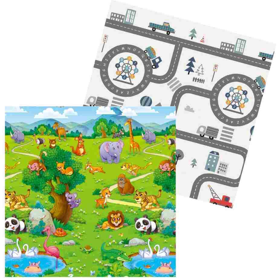 JOY sklopiva podloga sa dva lica Staza+Zoo vrt 150x200x1 cm
