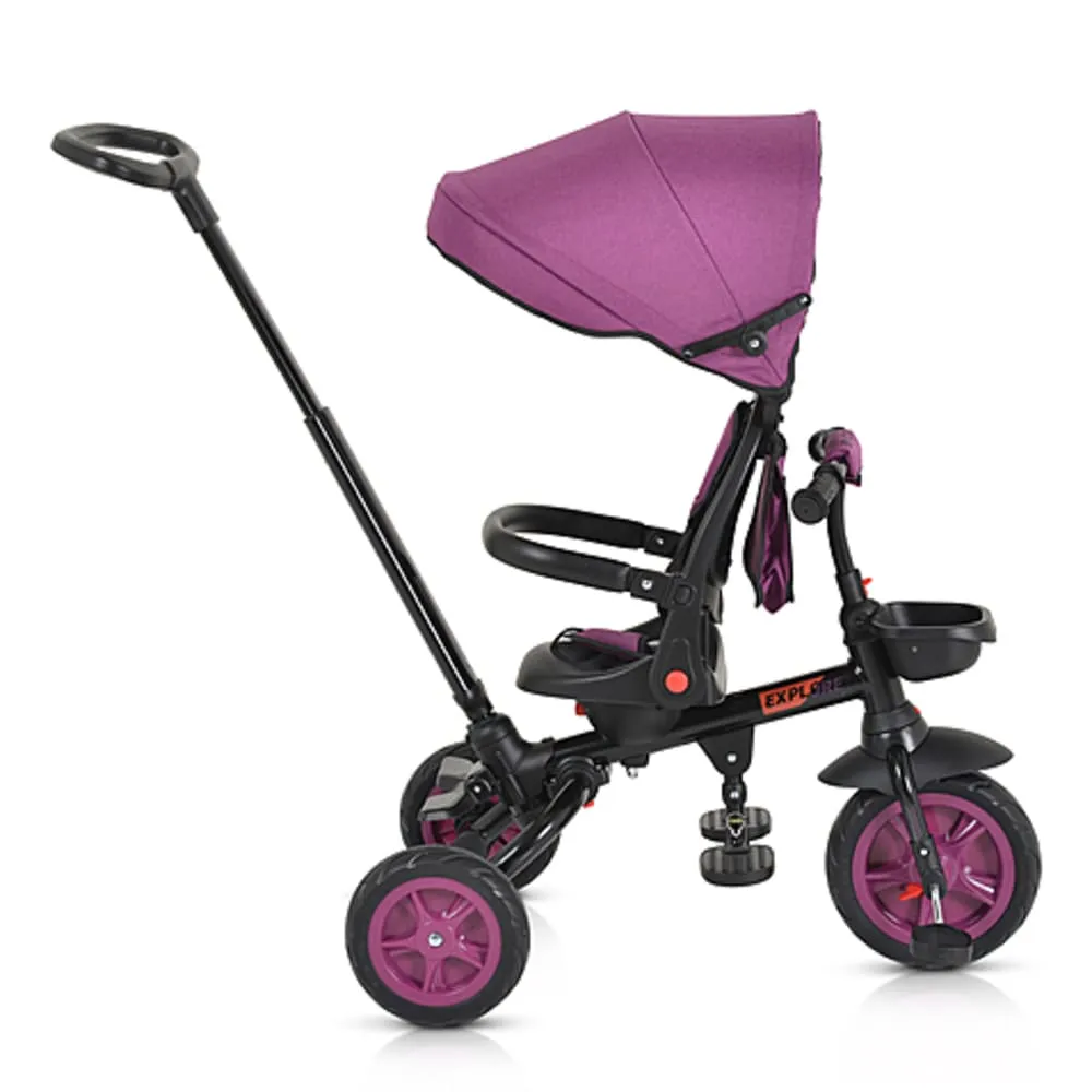 BYOX Tricikl Explore – ljubicasti NO1 Tricikl za decu Explore rotirajuće sedište purple ljubičasti