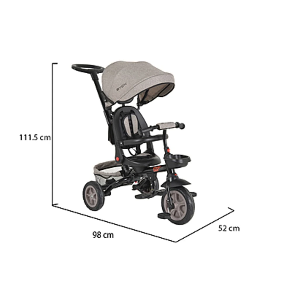 BYOX Tricikl Explore – Sivi NO1 Byox tricikl explore beige dimenzije