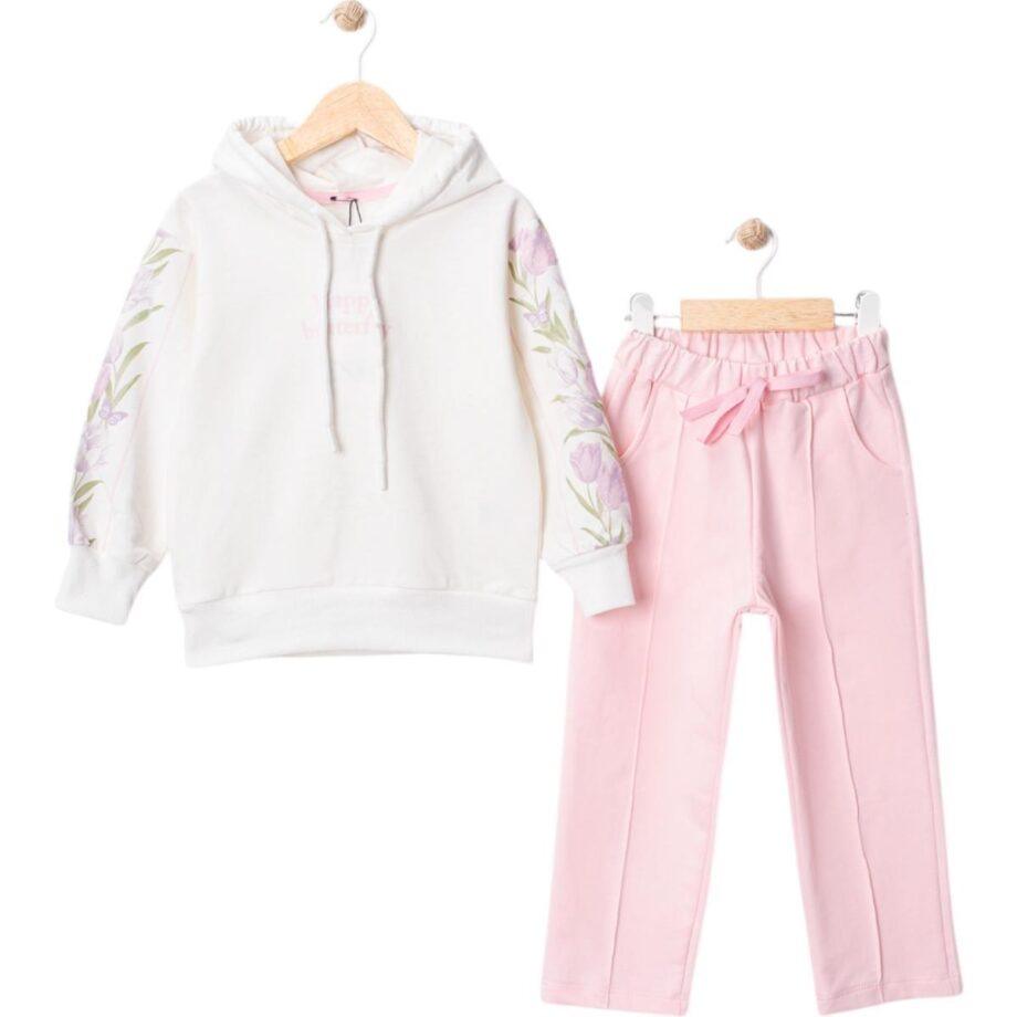 Trenerka za devojčice sa kapuljačom i roze pantalonama