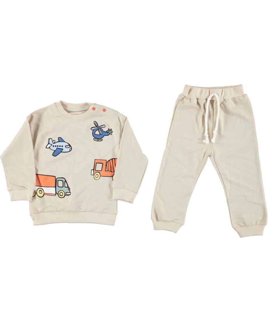 Trenerka za dečake 06-24 meseci Trenerka za dečake sa aplikacijama aviona i kamiona