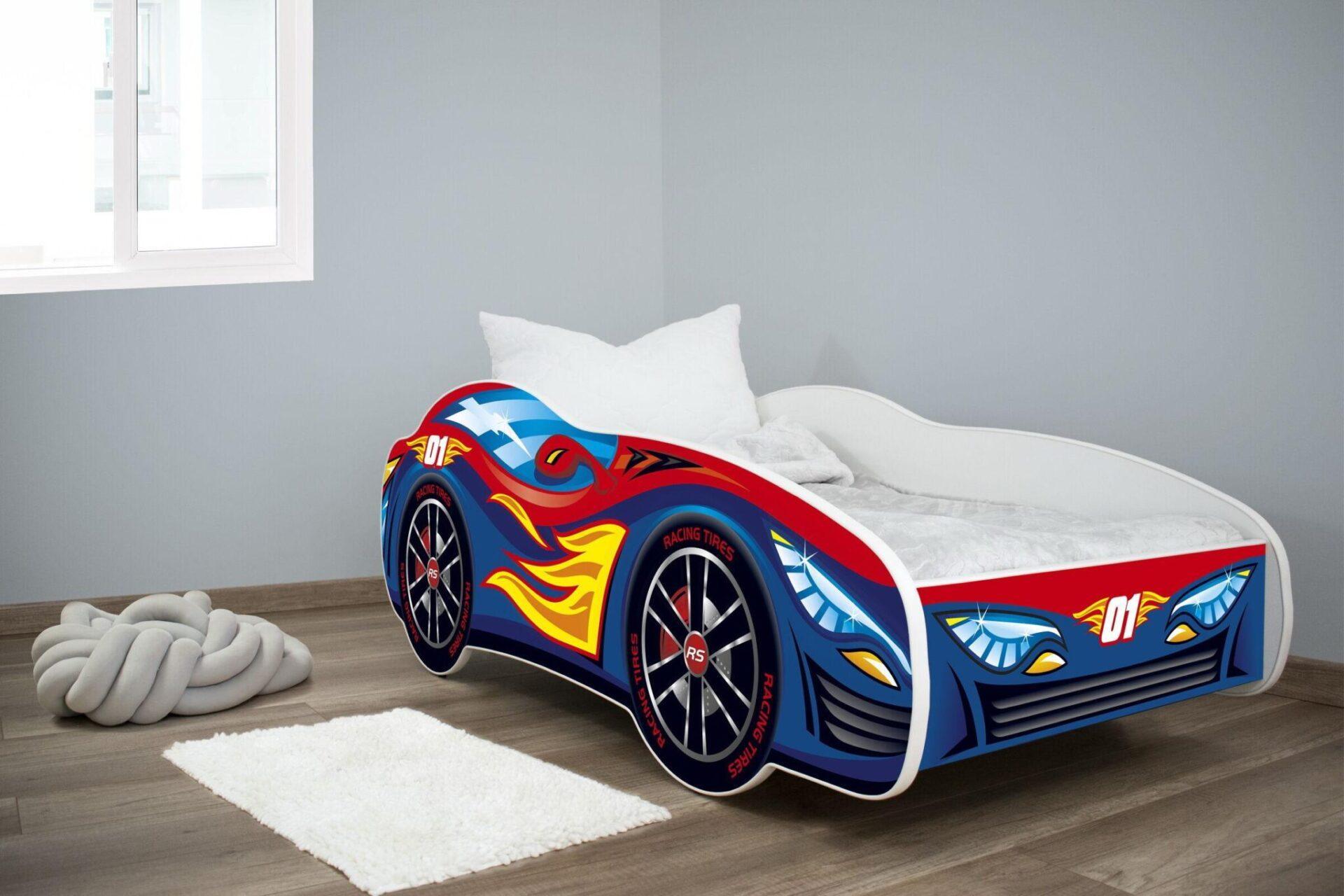 Dečiji Krevet 140X70cm (Trkački Auto) Red Blue Dečiji Krevet 140X70cm (Trkački Auto) Red Blue