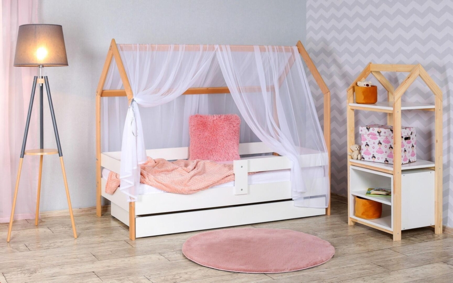Krevet Kućica sa Fiokom i Dušekom (9cm) 180X80cm Domek Beli (Bukva) Krevet Kućica sa Fiokom i Dušekom (9cm) 180X80cm Domek Beli (Bukva)