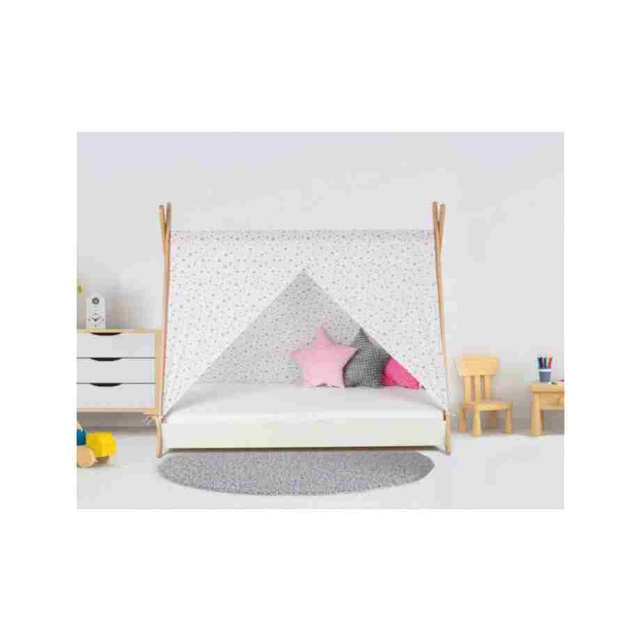 Krevet sa Nadstrešnicom i Dušekom 180X80cm Tipi Beli