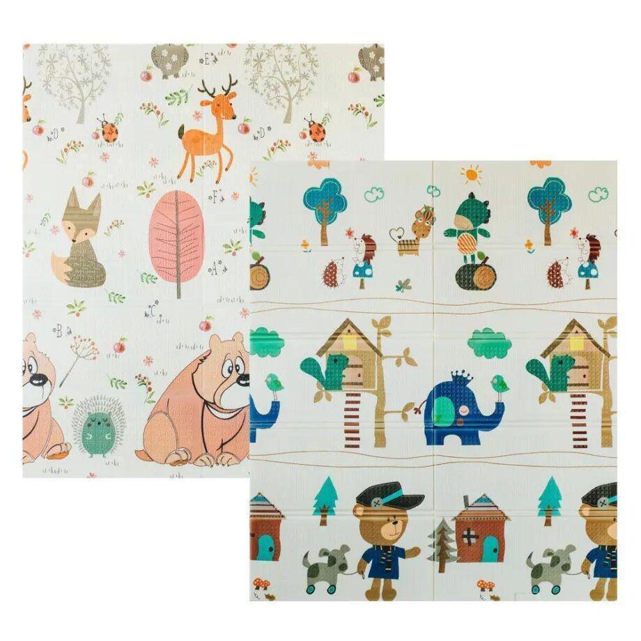 Sklopiva dvostrana podloga Šumski drugari za bebe i ddecu