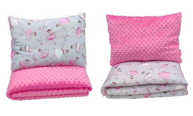 Dvostrani Jorgan i Jastuk 160x90cm Roze Balerina