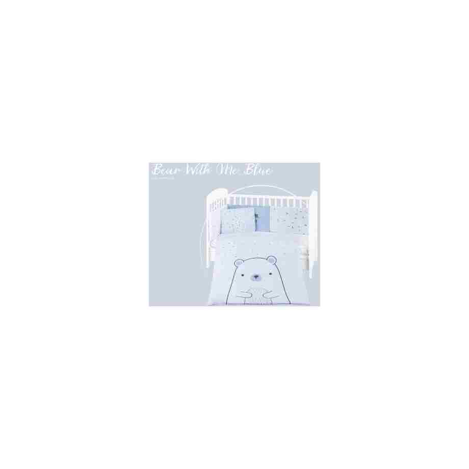 Posteljina sa ogradicom 6 pcs 60/120 Bear with Me blue