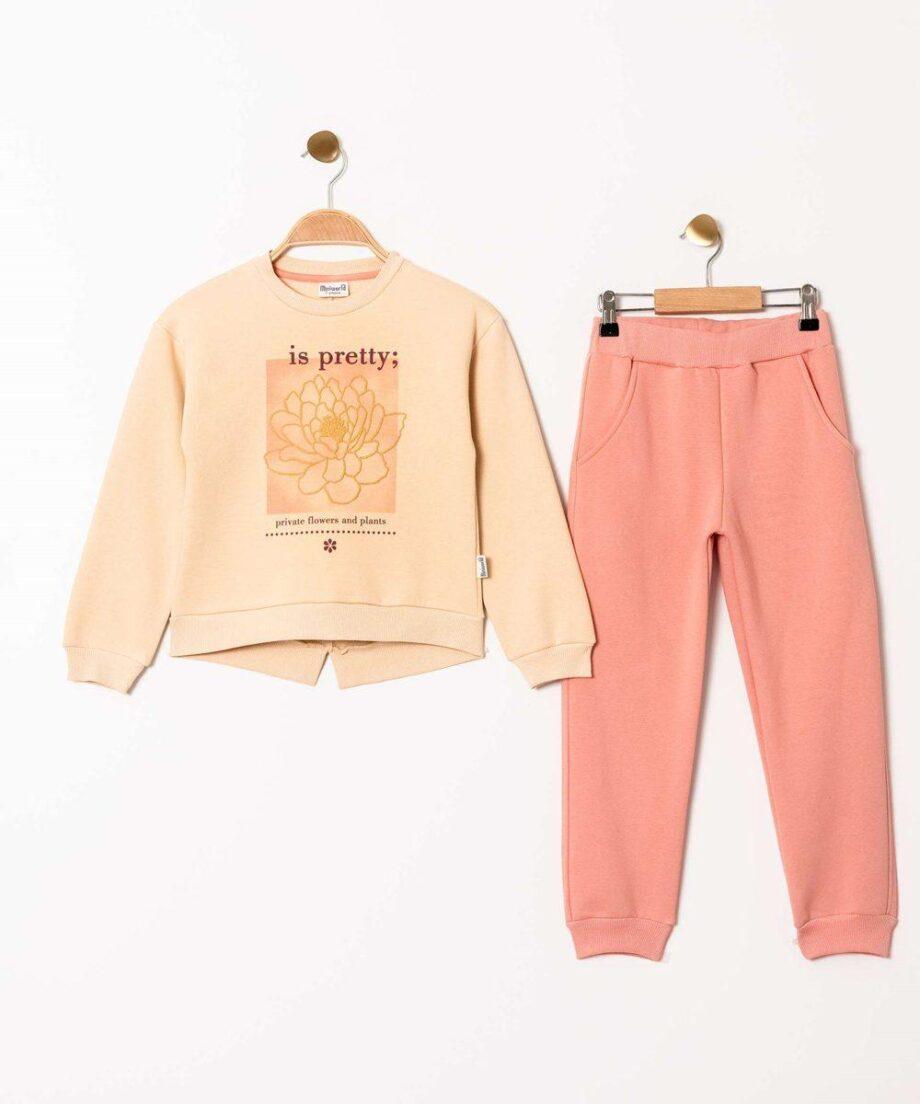 Trenerka termo komplet roze cvet za devojčice