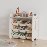 Sistem za odlaganje Mačka Feelkids u beloj boji sa kutijama i zaobljenim ivicama
