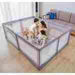 siva ogradica za bebe joy 127*127 cm