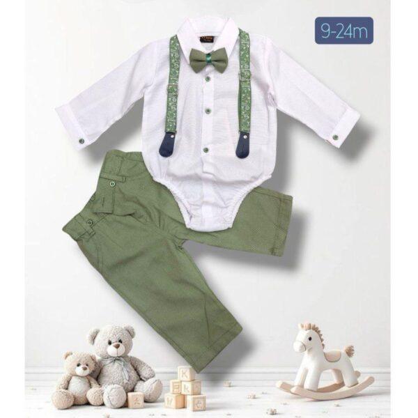 Elegantni komplet sa tregerima za dečake 9-24 meseca
