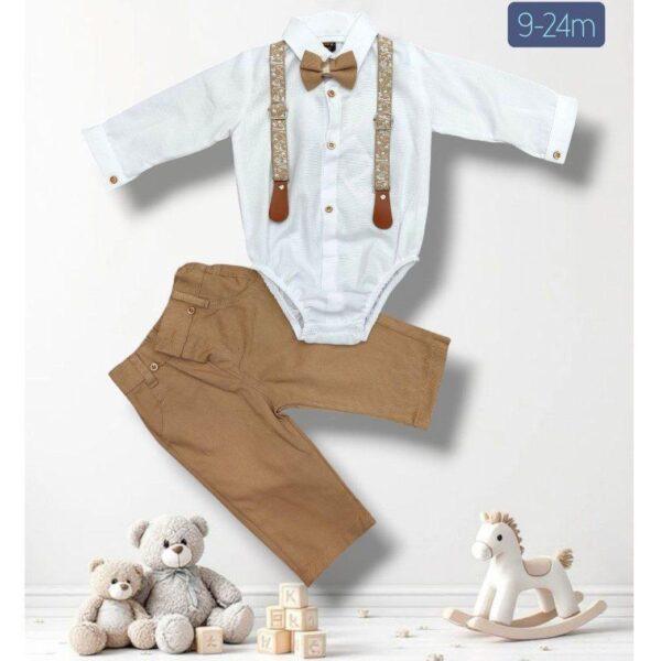 Elegantni komplet sa tregerima za dečake 9-24 meseca