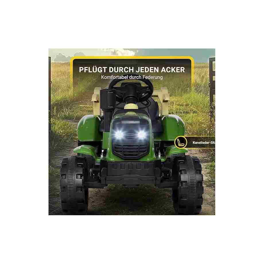 Traktor na akumulator sa prikolicom