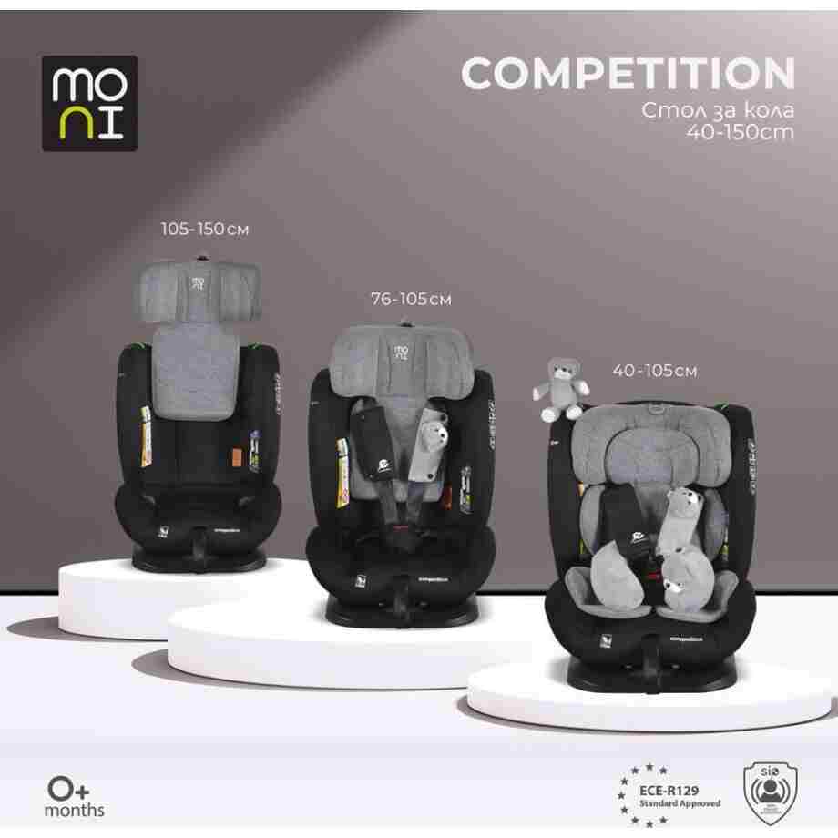 Auto sedište za decu Competition 40-150cm – Space Grey MONI Sigurno auto sedište za decu