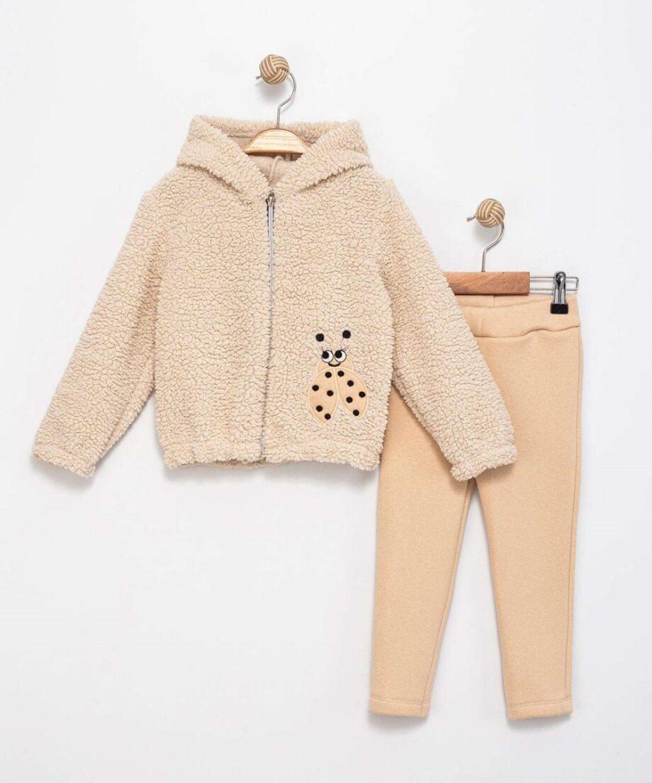 trenerka za devojčice, komplet za devojčice, komplet sa bubamarom, plišana trenerka, zimska trenerka, dečija garderoba, Teddy Kids garderoba, trenerka 2–5 godina