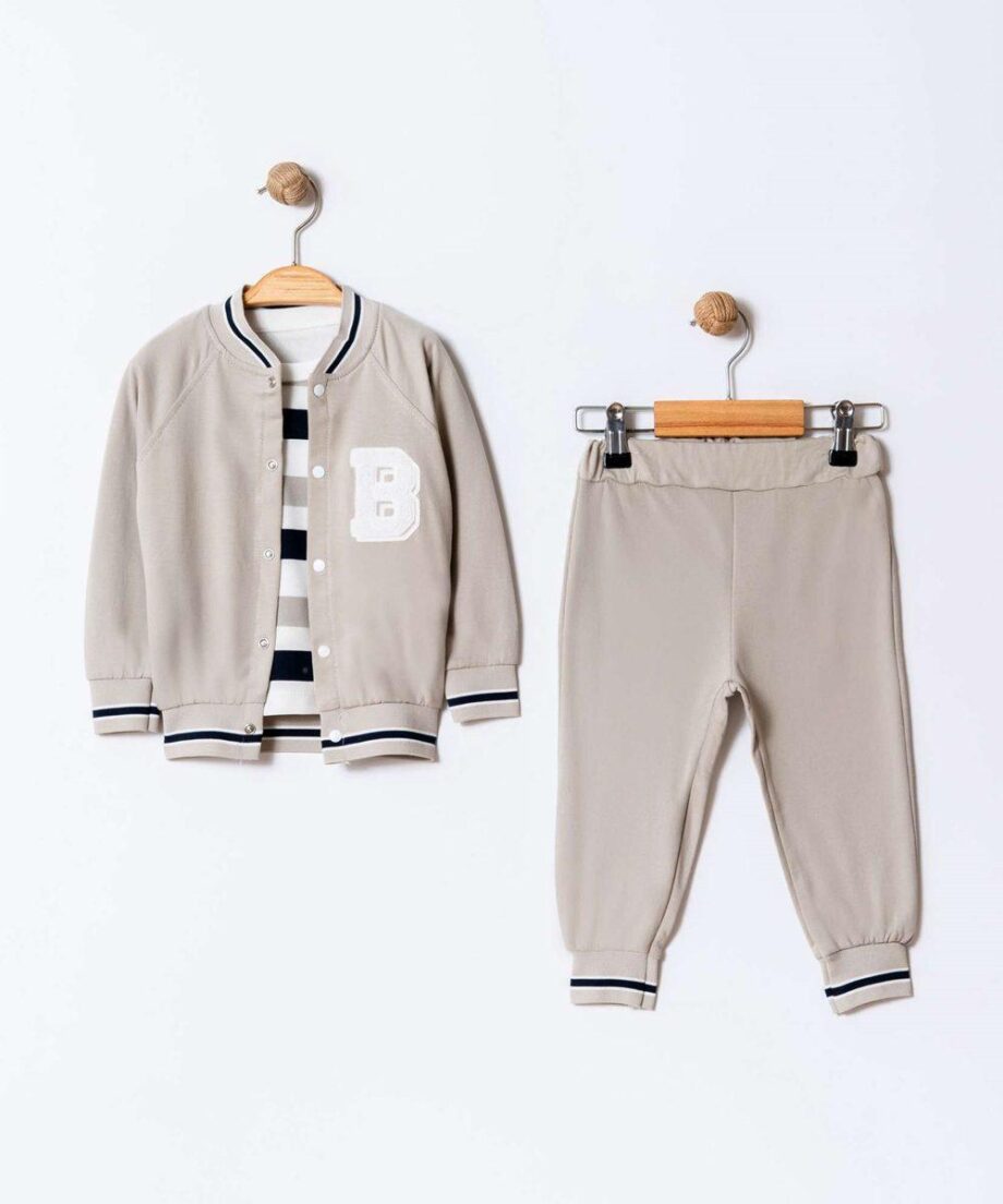 komplet za bebe koledžica siva 9–18 meseci