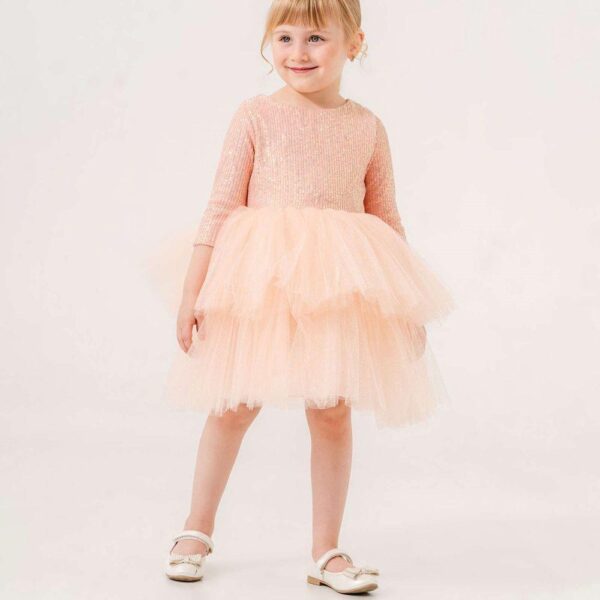 haljinica sa šljokicama za devojčice narandžasta 2–5 godina