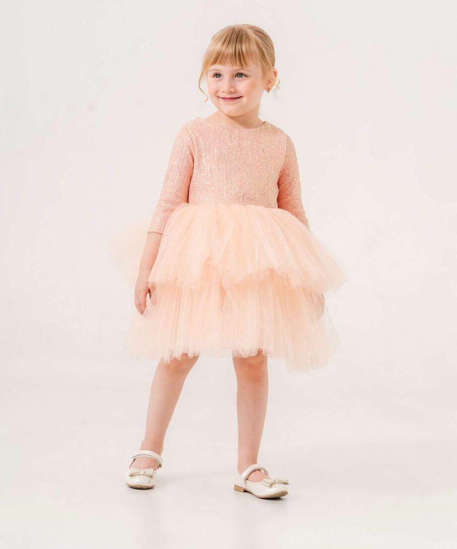 haljinica sa šljokicama za devojčice narandžasta 2–5 godina