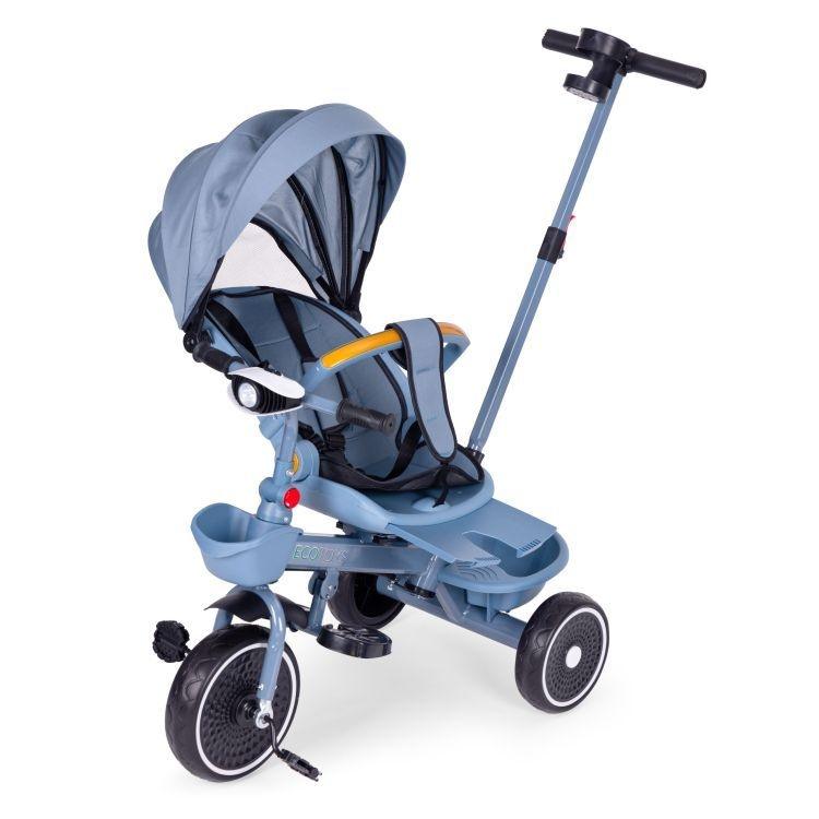 tricikl sa rotirajućim sedištem Blue za decu pogled sa strane