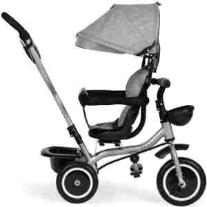 2u1 tricikl sa rotirajućim sedištem i sklopivom tendom Gray, ECOTOYS Tricikl 2u1 sa kočnicom ECOTOYS sivi