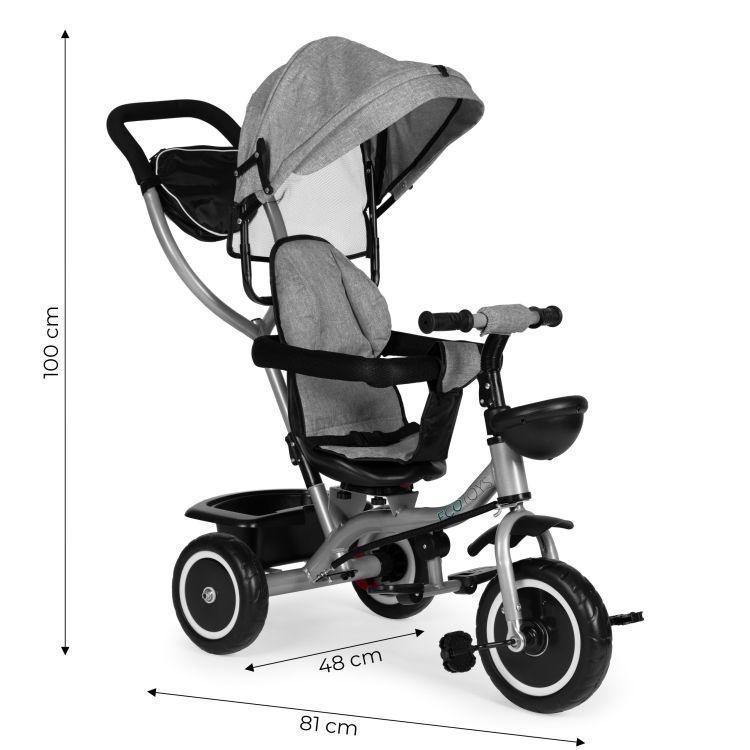 tricikl sa rotirajućim sedištem gray za decu uzrasta od 6 meseci tekstura materijala
