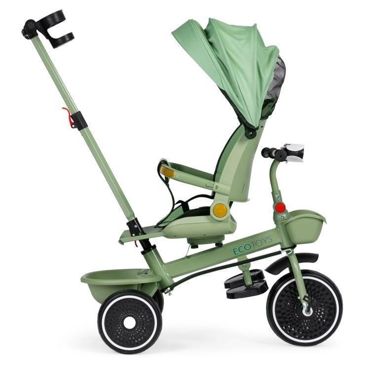 2u1 tricikl sa rotirajucim sedistem i sklopivom tendom green ecotoys15274