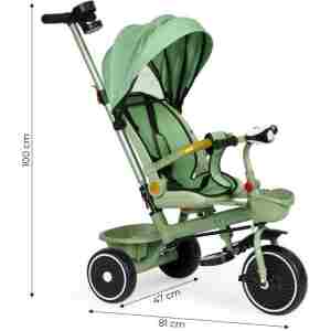 2u1 tricikl sa rotirajućim sedištem i sklopivom tendom Green, ECOTOYS Tricikl 2u1 sa svetlima ECOTOYS zeleni