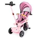 Tricikl 2u1 sa svetlima ECOTOYS roze