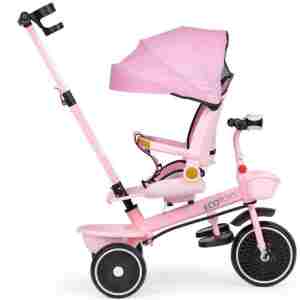Tricikl 2u1 sa svetlima ECOTOYS roze