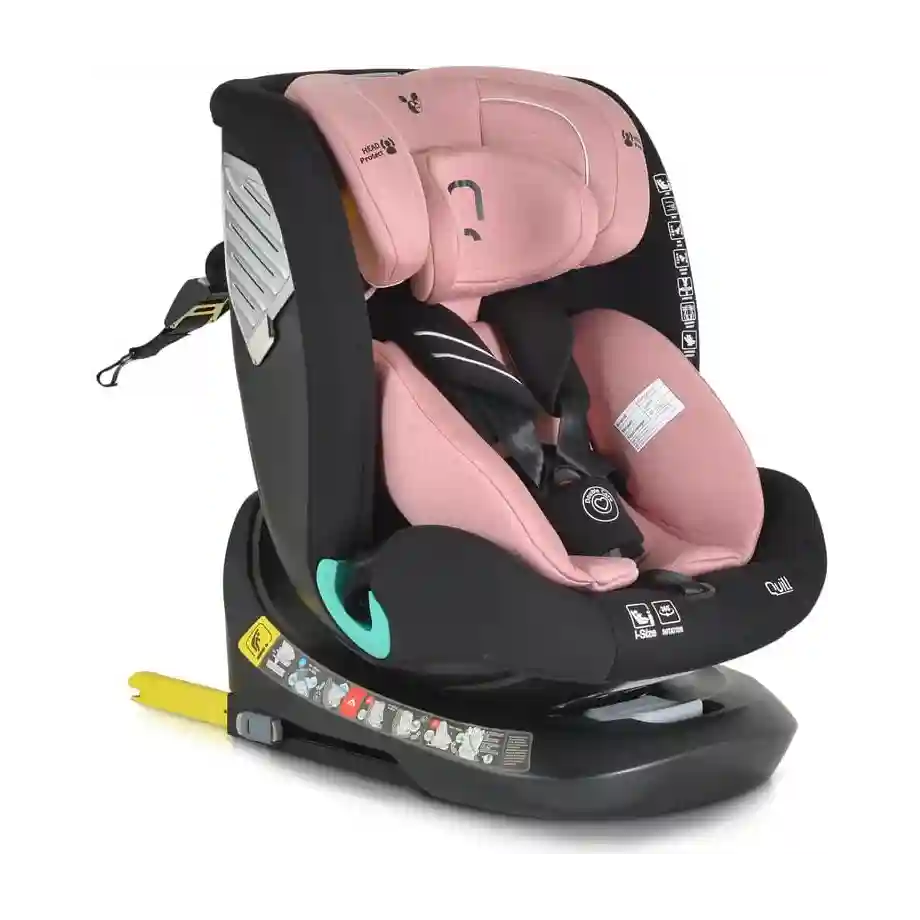 cangaroo auto sedište quill isize 40–150 cm pink sa 360 rotacijom i isofix sistemom
