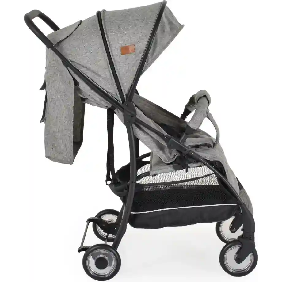 kolica za bebe london grey cangaroo sa aluminijumskim ramom i lanenom tkaninom u sivom tonu