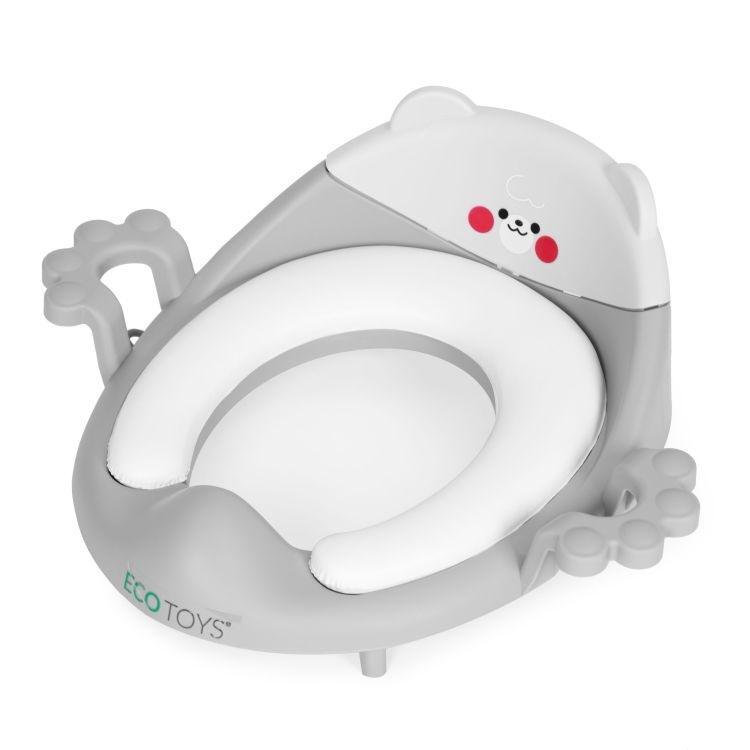 adapter za wc šolju sa rukohvatima siva boja detalj