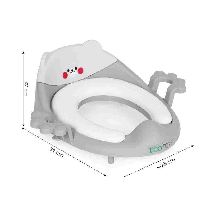 adapter za wc šolju sa rukohvatima siva boja zadnja strana